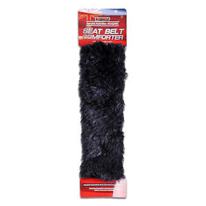 Single Sheepskin Seat Belt Pad 26cm - Black