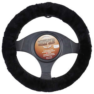 Universal Sheepskin: Sheepskin Steering Wheel Cover - Black