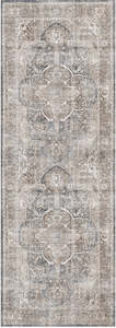 Runners: Waiheke Kendra Ash Distressed Vintage Washable Runner