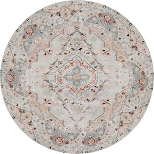 Te Anau Sauville Multi Distressed Vintage Round Washable Rug