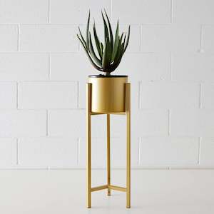 Round: Round Metal Plant Stand Gold