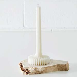 Tapered Abstract Candle White