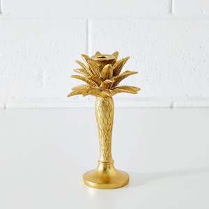 Palm Tree Resin Candle Holder Small Gold