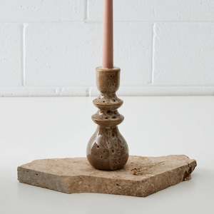 Taper Ceramic Candleholder Natural