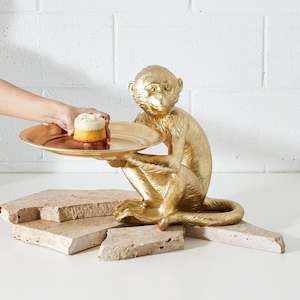 Resin Gold-Leaf Monkey Statue