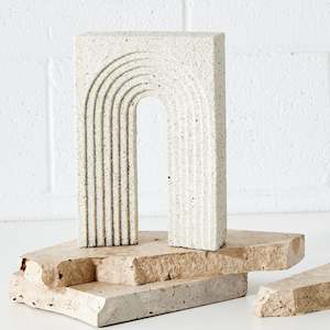 Decorative Trays: Resin Arch Sculpture Natural