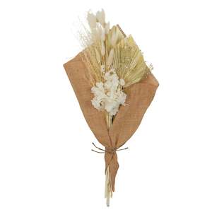 Hessian Wrap Dried Flower Bouquet Ivory