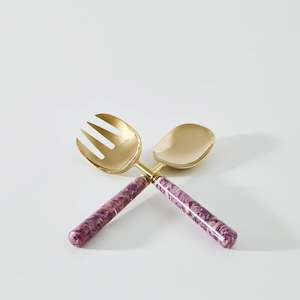 Set of 2 Resin Salad Server Purple