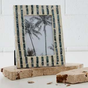 Frames Photo Display: Navy/Ivory Inlay Frame- 21cm x 26cm