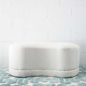 Pebble Ottoman in Ivory