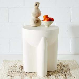 Magnesium Oxide Abstract Side Table Off White