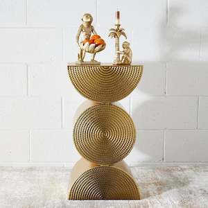 Tall Gold Sculptural Side Table