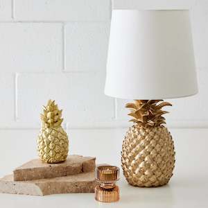 Pineapple Table Lamp Gold/White