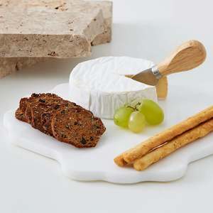 Serving Boards Trays Bowls: Shell Shape Marble Board with Knife Set