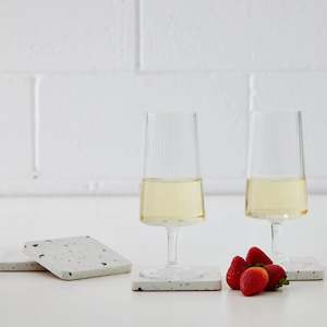 Set of 4 Terrazzo Coasters White