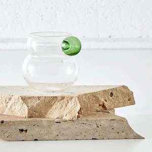 Glassware Coasters: Droplet Glass Tumbler Green