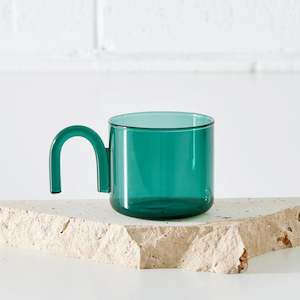 Glass Coffee Mug Blue