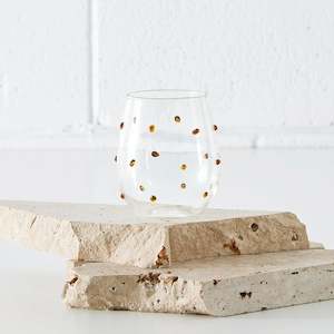 Glassware Coasters: Dotted Tumbler Amber