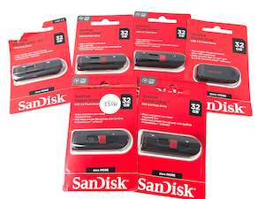 6 x SanDisk Cruzer Blade 32GB USB Flash Drives (19033)