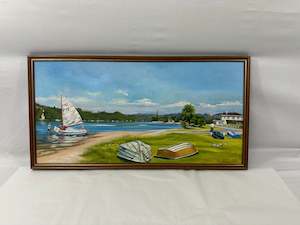 "Whitianga River Boats" Acrylic on Board (18774)