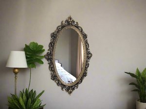 Mirrors: Oval Wall Mirror - Ornate Gold (18674)