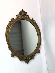 Vintage Ornate Oval Mirror (18185)