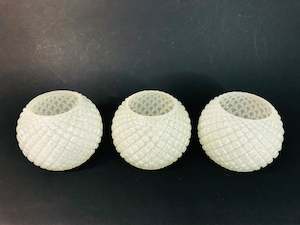 Vintage Globe Light Shades x 3 Diamond Point  (18121)