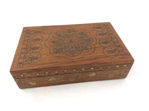 Wood and Brass Jewellery Box (19161)