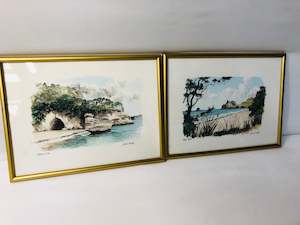 Original Art: Lynda Clarke - Hahei Beach and Cathedral Cove (18284)