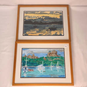 Original Art: John Bennett x 2 Watercolour Framed Paintings (17128)