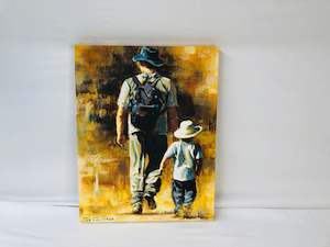 Art Prints: Jos Coufreur - Dad and Son - Print on Canvas (18281)