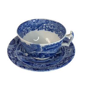 Fine China Pottery 1: Copeland Spode's - Blue 'Italian' Pattern' Teacup and Saucer (17262)