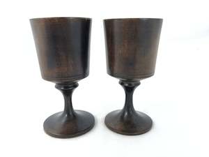 Wood Goblets x 2 - NZ (19204)