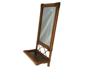 Vintage Cane wall Mirror with Shelf (20126)