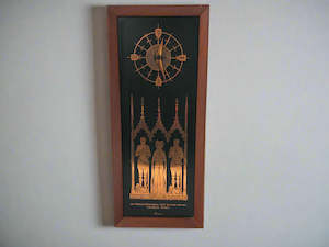 Rare Teak & Copper Wall Clock (20121)