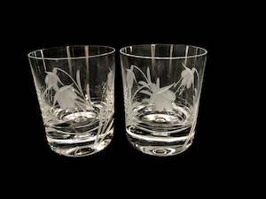 Vintage Edinburgh Crystal Whiskey Glasses x 2 (20069)