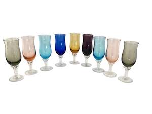 Vintage Stemmed Liqueur Glasses x 9 (20106)