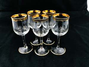 Vintage Crystal Wine Glasses (18537)