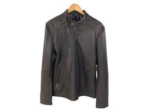 Mens Politix Leather Jacket - Rich Cognac  (19180)