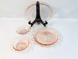 Pink Depression Glass Serving Dishes (18142)