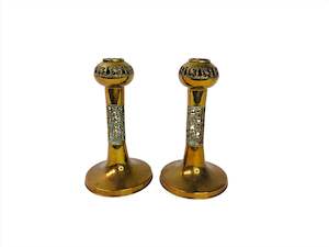 Pentti Sarpaneva Pair of Brass ‘Pitsi’ Candlesticks, Finland (17383)