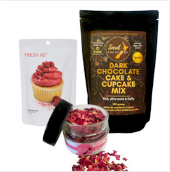 Baking Bundle: Cake, Icing and Edible Rose Petals