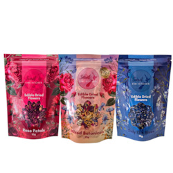 Dried Edible Flower Pouch Bundle- Set of 3!  🌺🌺🌺