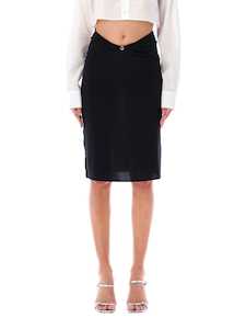 Woven Triangle Skirt / Black