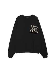 Miles Oversized Sweatshirt Letterman / Black