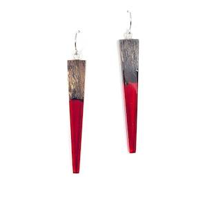 Pohutukawa Red Ruby Earrings