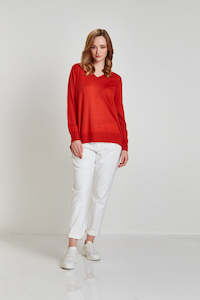 Womenswear: Verge Network Sweater - Tamarillo