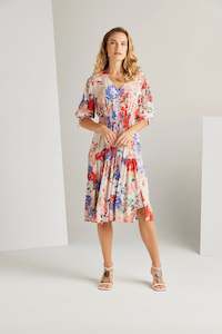 Luca Dress, Peach Print