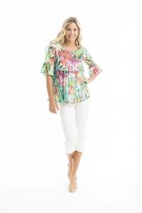 Hanalei Layered Frill Sleeve Top