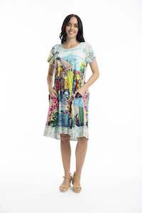 Bellagio Boxy Dress with Ruched Waist